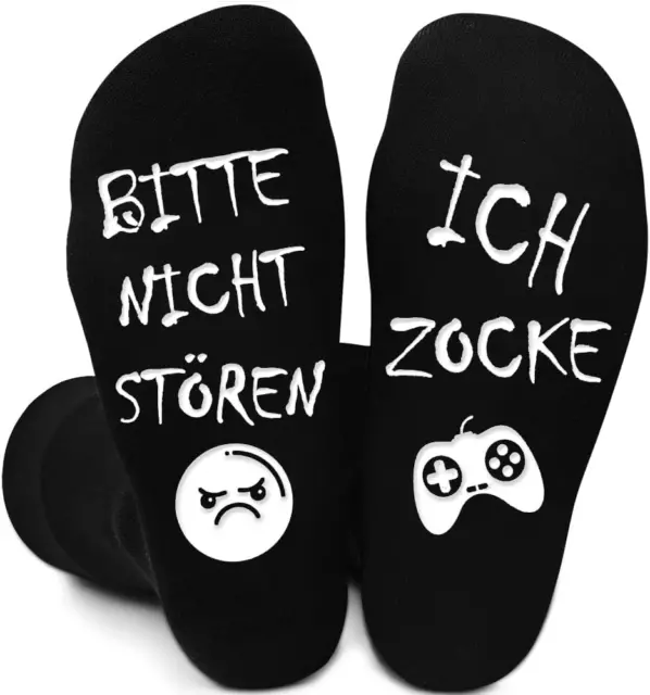 Gaming Socken Mit Spruch Bitte Nicht Stören Ich Zocke Coole Weihnachten Geschenk