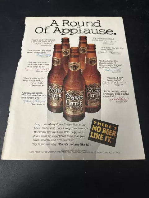 1994 Vintage Print Ad - Coors Cutter Cold Lagered Beer Ad...