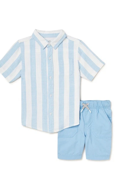WN Boys Toddler 2pc Shorts & Button Front Shirt Set Size 4T  NWT