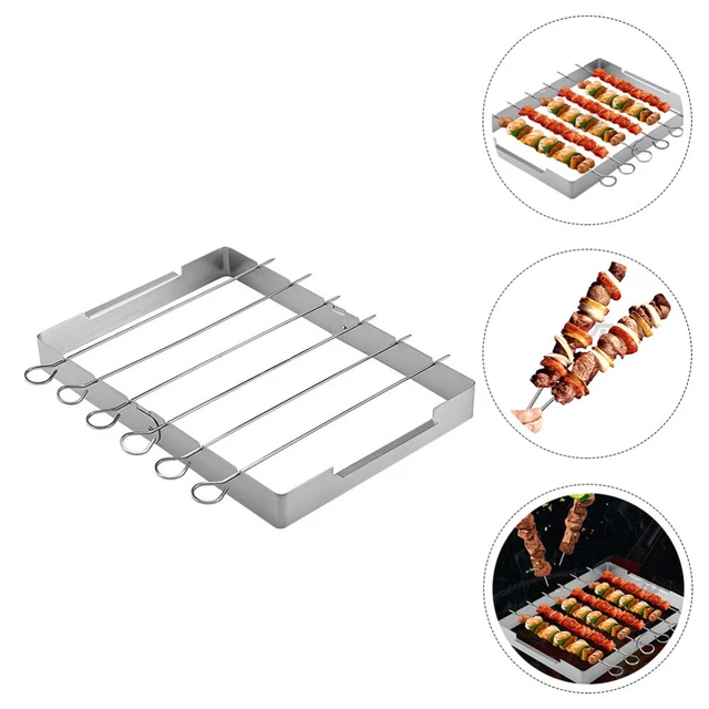 Set Di 12 Spiedini Piatti In Metallo Per BBQ Purr-fecto - 12 Pollici - Lavabili In Lavastoviglie