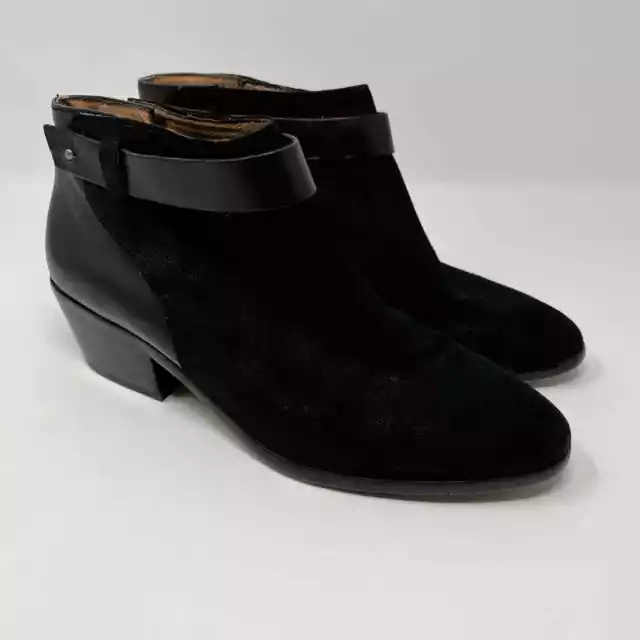 Madewell Boots Womens 8.5 Charley Collar Stud Black Suede Leather Ankle Booties 2