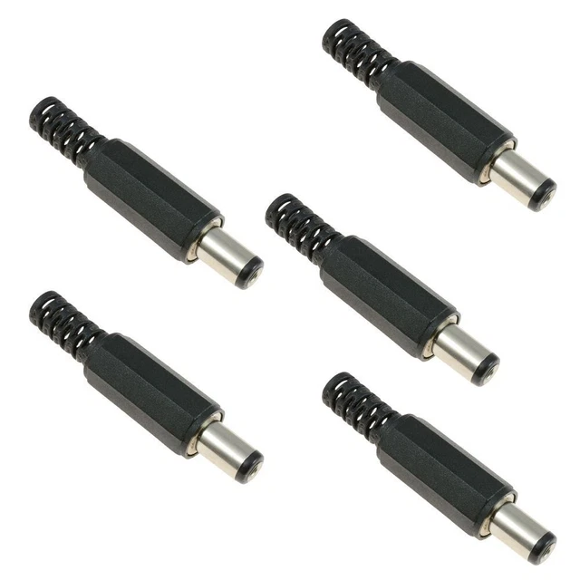 PATIKIL - Lot De 5 Connecteurs DC Mâles 4x1,7 Mm Pour Alimentation - Jaune - Idéal Pour DIY