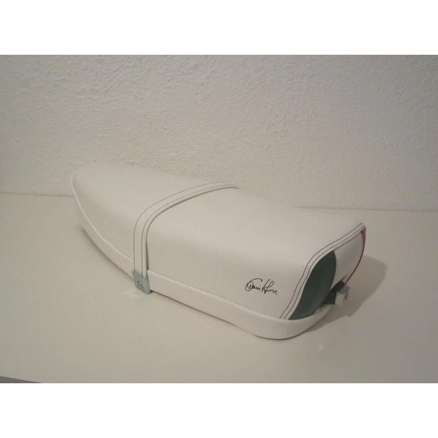 SELLA VESPA 125 ET3 lunga Bianca Tricolore con serratura EUR 106,50