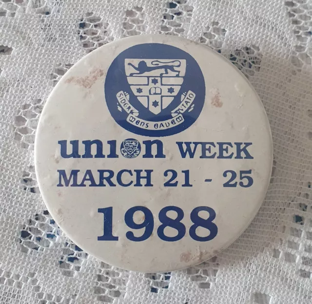 Vintage "Union WEEK MARCH 21 - 25  1988" Pin Badge Australian