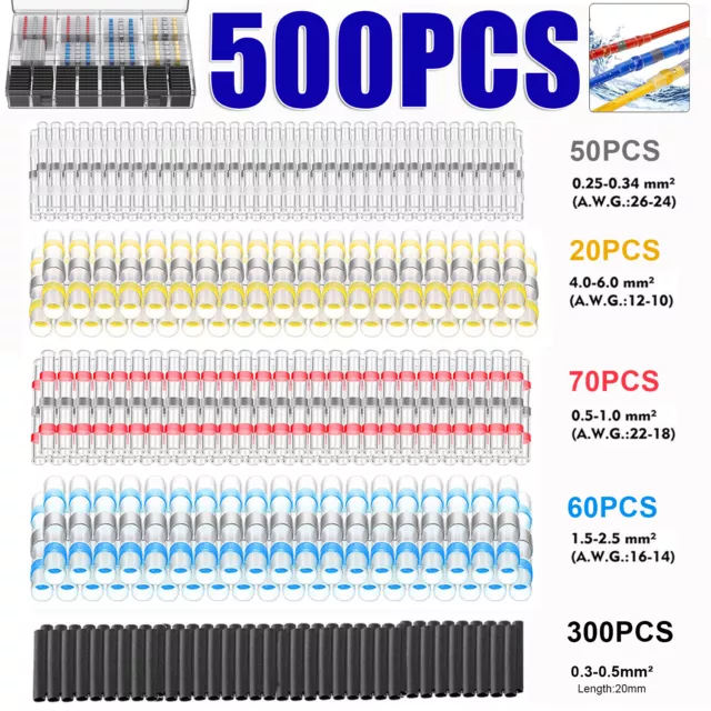 Insulated Electrical Wire Spade Splice Connectors Cable Crimp Terminals Kit