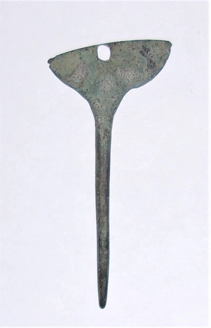 PRE COLUMBIAN INCA COPPER BRASS TUPU PIN OR ORNAMENT 2 3/4" long