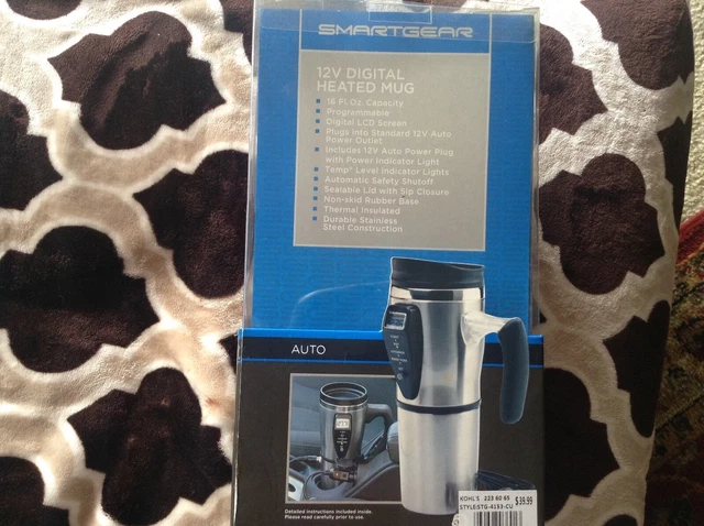 Brand New! SmartGear 12V digital heated mug plug in car great for travel 7