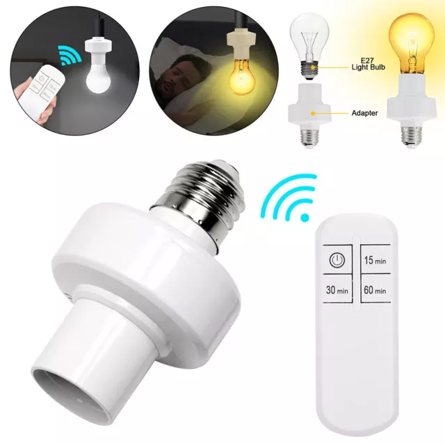 E27 Wireless Remote Control Light Lamp Socket Switch Bulb Base Adapter Holder