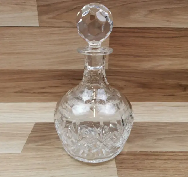 Vintage Heavy Lead Crystal Cut Glass Whisky / Spirit Decanter