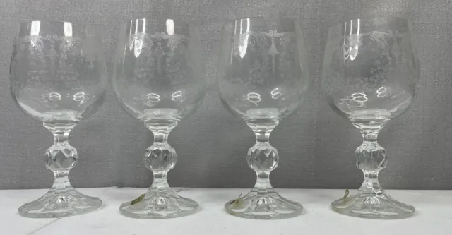 Bohemia Fine Crystal Wine Glasses Set of 4 190 ml Czech Stemware Cascade Pattern