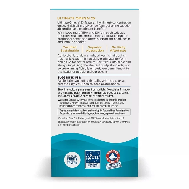 NORDIC NATURALS ULTIMATE Omegas 2X 120 Soft Gels High Potency Fish Oil