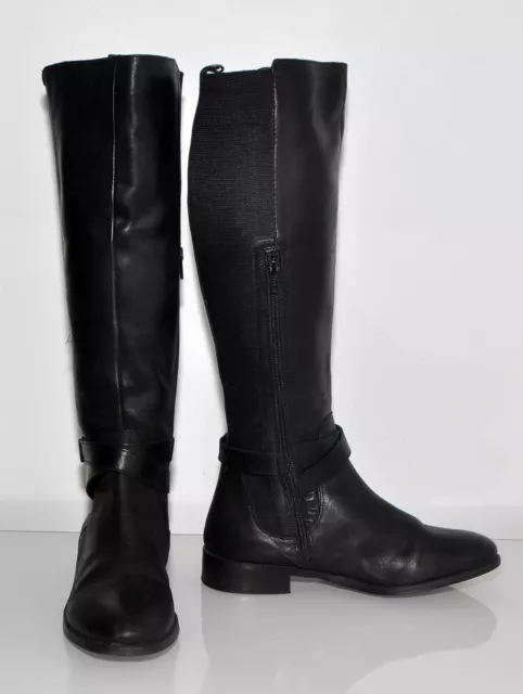 Novo "Tarryn" Black Genuine Leather Women's Tall Knee Riding Style Boots Size 8