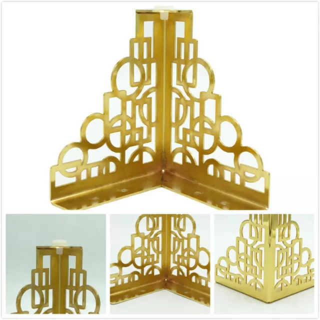 4X Metal Furniture Legs Hollow Carving Cupboard Table Bed Feet with Screws Tools