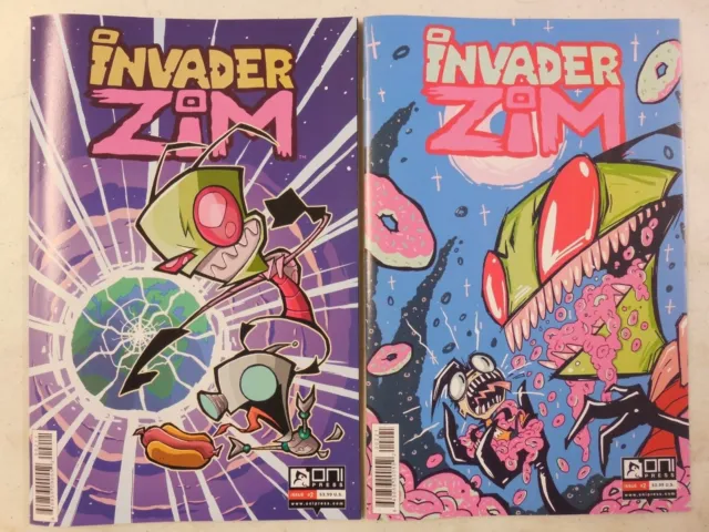 2x INVADER ZIM # 2 Comic 1ST PRINT Variant Cover A & B~ Jhonen Vasquez ONI PRESS