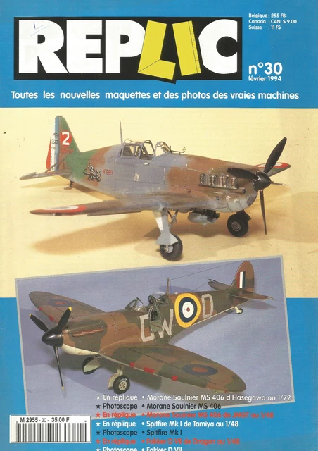 Replic N°30 Morane Saulnier Ms 406 / Spitfire Mk I / Fokker D Vii