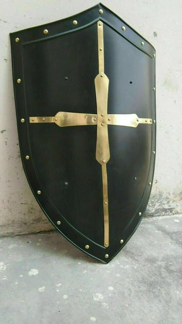 Hand Forged Gothic LAYERED STEEL CROSS SHIELD Medieval Battle Armor sca/larp