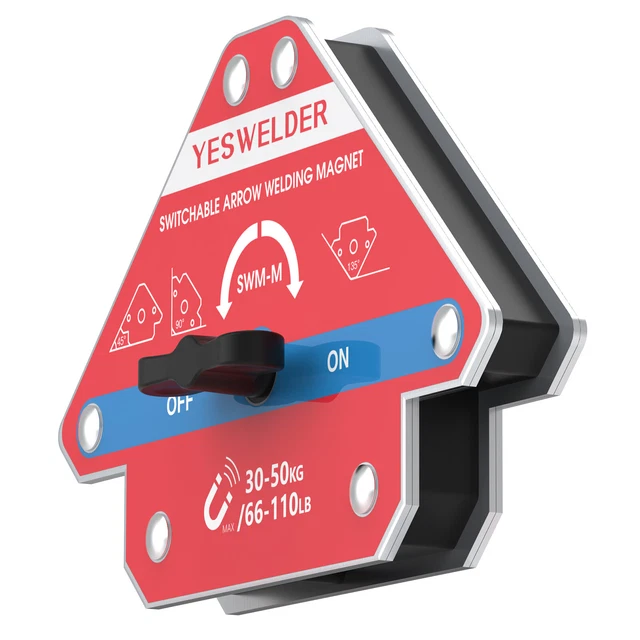 SWITCHABLE ARROW WELDING Magnet 66-110LBs, On/Off Switch Metal Magnetic ...