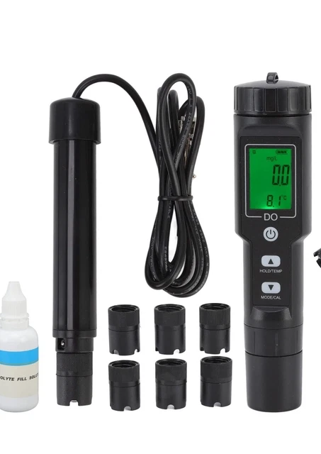 Dissolved Oxygen Meter, Detachable Probe Digital Screen Display Dissolved Oxygen