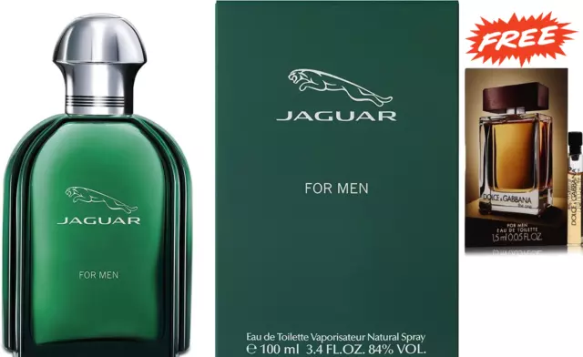 Jaguar For Men EDT 100ml Spray EDT For Him WITH FREE 1.5D&G THE ONE vials