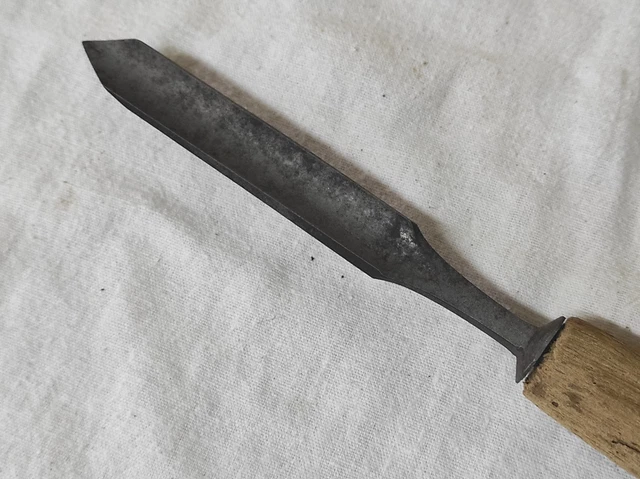 Ancienne Gouge De Sculpteur, ébéniste, Acier Et Bois, Estampillée, Suède