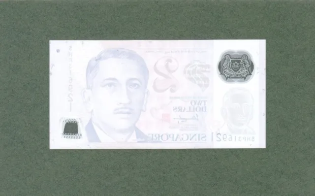 #Monetary Authority of Singapore 2 Dollars 2022 P-46 XF+ Error Print Yusof Ishak