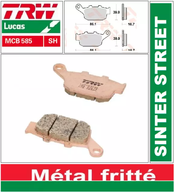 2 Plaquettes de frein Arrière TRW MCB585SH Honda CBR 400 RR NC23 87-89