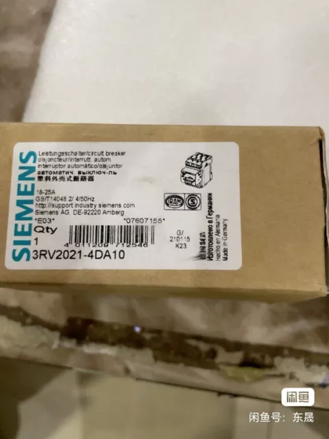 Siemens 3RV2021-4DA10 1PC New 3RV20214DA10 Breaker In Box Free Shipping