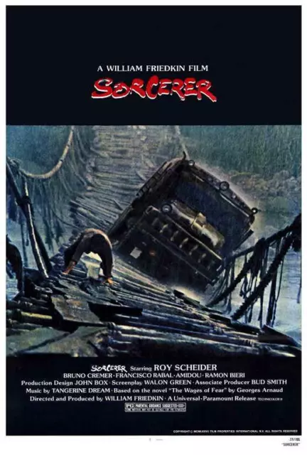 SORCERER Movie POSTER 27 x 40 Roy Scheider, Bruno Cremer, Francesco Rabal, A