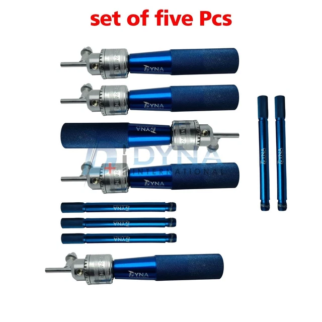 Ensemble de 5 perceuses à main orthopédiques avec mandrin et clé 16 cm...