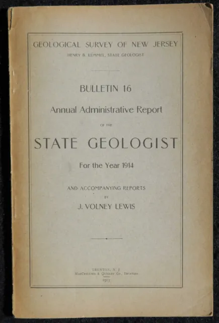 Geology, New Jersey, 1915 Original NJ Geological Survey Bulletin 16, Limestone