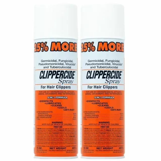 2 or 3 Pack CLIPPERCIDE SPRAY FOR CLIPPERS 5 IN 1 15OZ (25% EXTRA FREE BONUS)