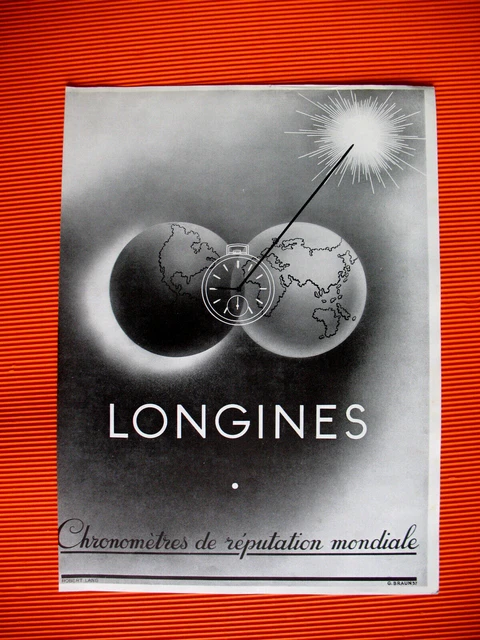 Publicite De Presse Longines Montres Chronometres De Reputation Mondiale Ad 1938