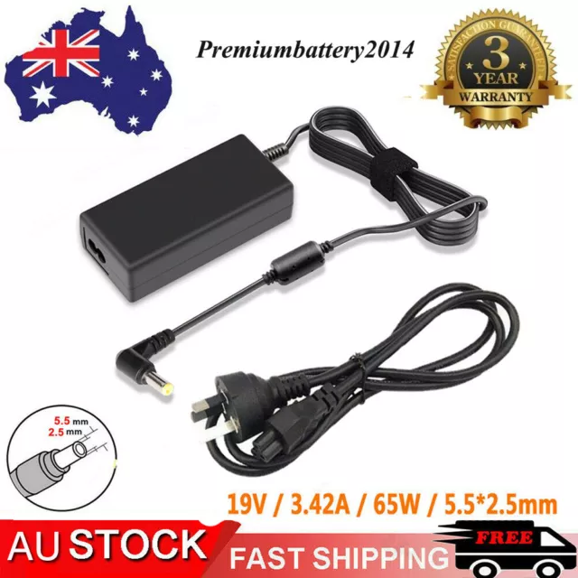 DC 19V 3.42A for ASUS X452E F552L Laptop Power AC Adapter Charger + Cable 65W