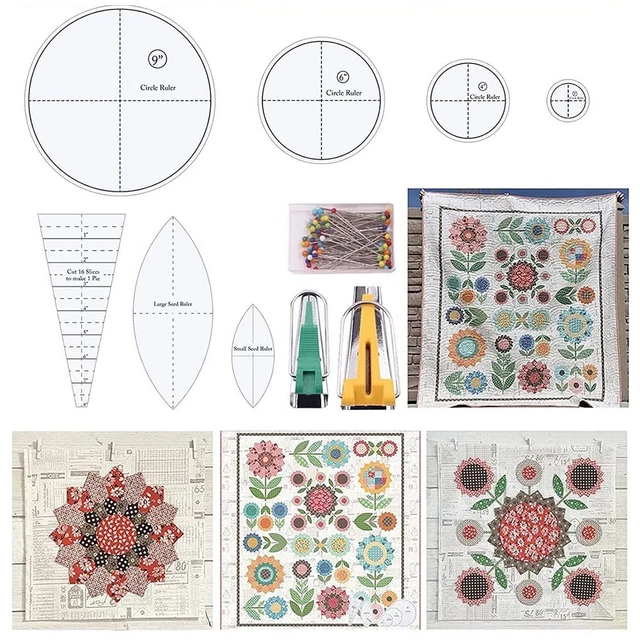 Professionelle Qualität Acryl Schneidvorlagen für Sonnenblumen Quilt Blöcke