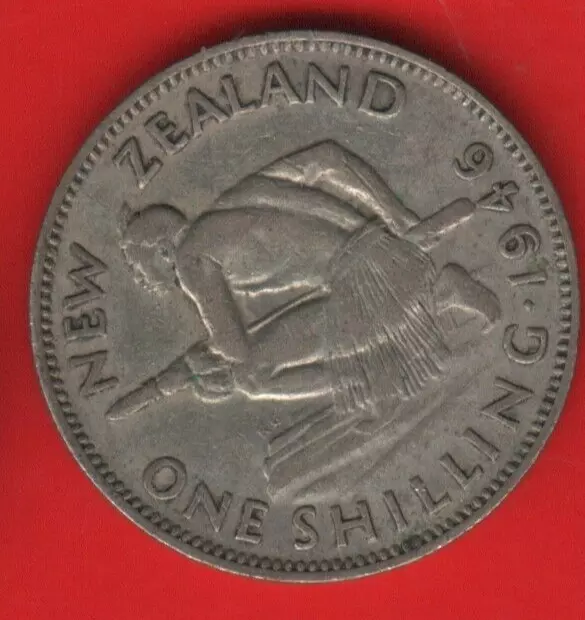 New Zealand 1 Shilling 1946Silver