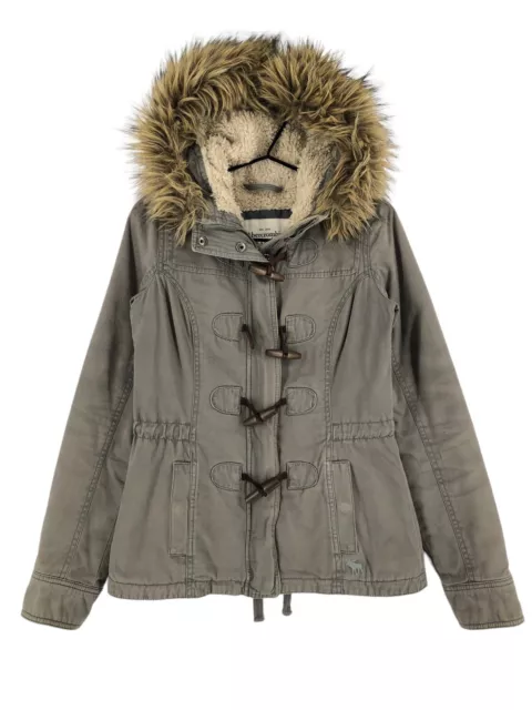 Abercrombie & Fitch Cappotto Giacca Donna con Cappuccio Sherpa MISURA XS