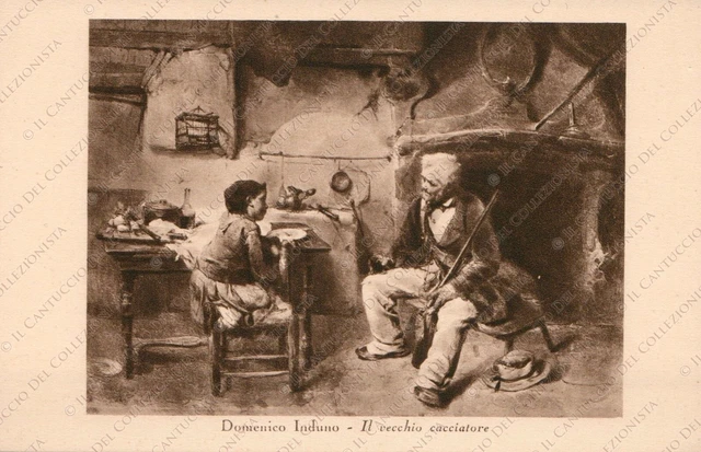 Il vecchio cacciatore Domenico Induno Sapol Bertelli Sapone Toeletta Cartolina