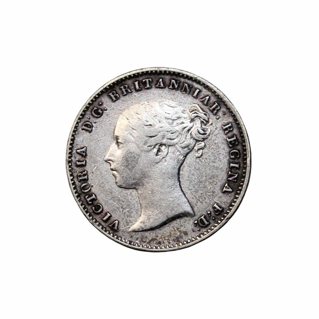 Great Britain 1843 Silver Threepence Queen Victoria British Coin km#730 3p