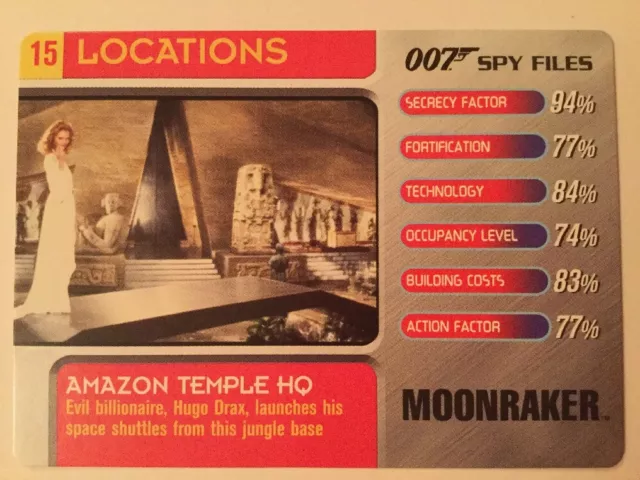 Amazon Temple HQ Moonraker #15 Locations - 007 James Bond Spy Files Card