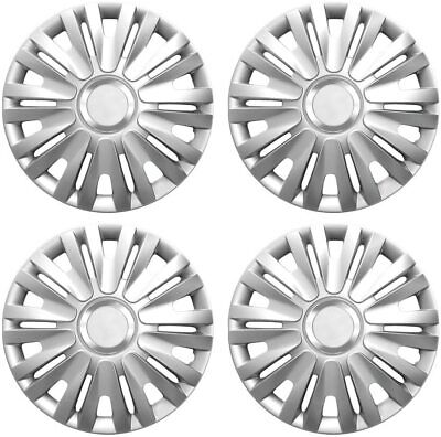 Wheel Trims 15" Hub Caps Royale Plastic Covers Set of 4 Silver Specific Fit R15