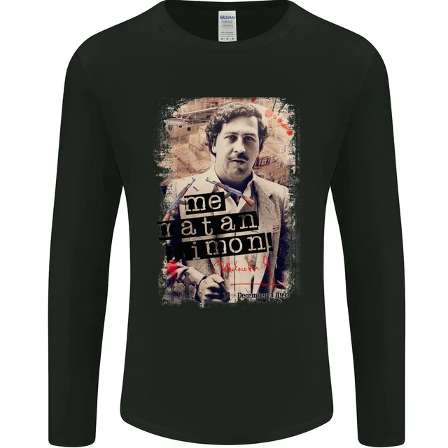 Pablo Escobar Me Matan Limon T-shirt a maniche lunghe da uomo