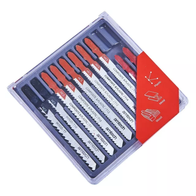 Jigsaw Blade Set Mixed Set 10pc T-Slot Fitting Jig Saw Plastic Wood Metal 2