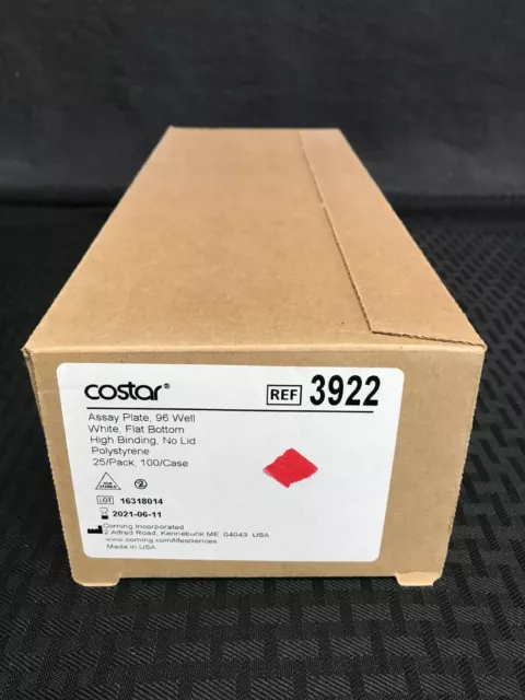 (25/Pk) CORNING Costar 96-Well White PS High Bind Assay Microplate No Lid 3922