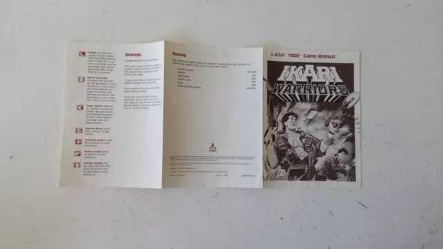 Notice/Manuel/Mode d'emploi Ikari Warriors Atari 7800