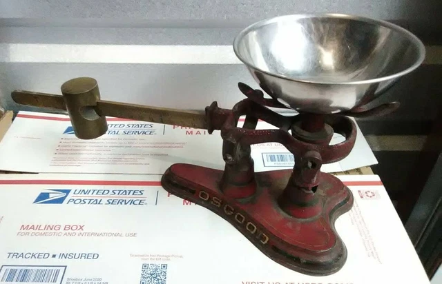 c.1900 OSGOOD Balance-Beam SCALE Cast Iron Binghamton NY Antique Country Store