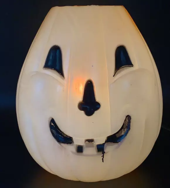 Halloween Blow Mold Pumpkin 12" Jack O Lantern JOL Large Light-Up