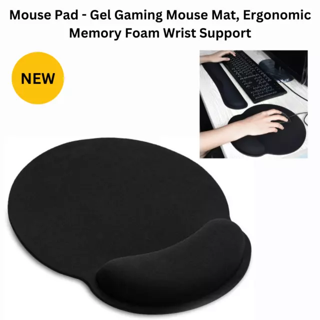Mouse Pad - Gel Gaming Mouse Mat, Ergonomic Memory Foam Wrist Support