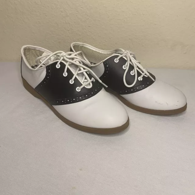 WOMEN'S PREDICTIONS BLACK / White Saddle Shoes 50s Style size 7 1/2 $28 ...