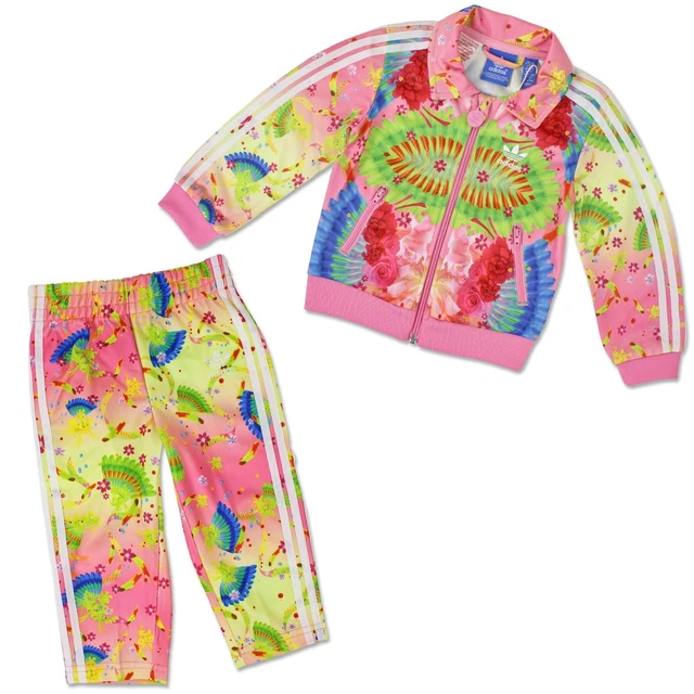 Adidas Firebird Tropical Bebè Ragazza Tuta da Ginnastica Tuta Giacca Rosa 80