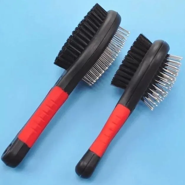 2PK Pet Grooming Brush Cat Dog Double Sided Plastic Groomer Hair Comb Grooming